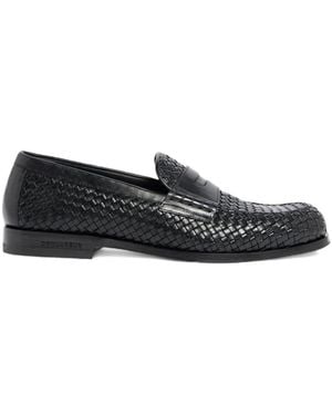 DSquared² Woven Leather Loafers - White