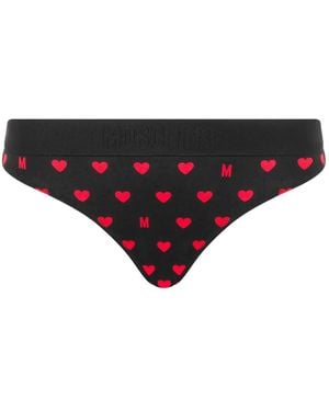 Moschino Heart-Print Briefs - Black