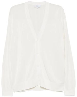 Lacoste Cardigan À Patch Logo - Blanc