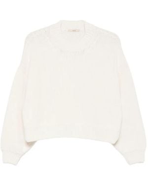 Sessun Maglione Spero A Coste - Bianco