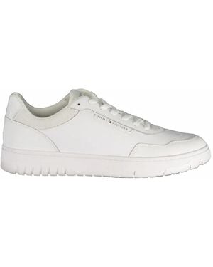 Tommy Hilfiger Logo-Print Panelled Trainers - White