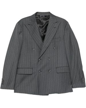 época Pinstripe-Pattern Double-Breasted Suit - Grey