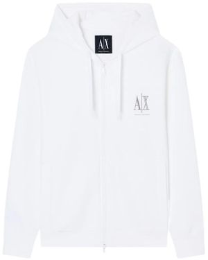 ARMANI EXCHANGE Logo-Print Zip-Up Hoodie - White