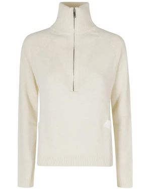 Semicouture Maglione Con Mezza Zip - Bianco