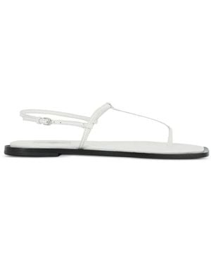TOTEME T-Strap Leather Sandals - White