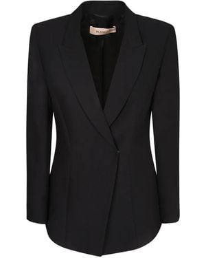 Blanca Vita Peak-Lapels Single-Breasted Blazer - Black