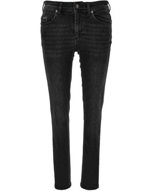 Versace Jeans Couture Embroidered-Logo Skinny Jeans - Black