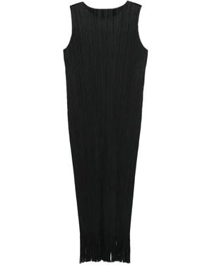 Pleats Please Issey Miyake Abito Midi Wave Con Frange - Nero