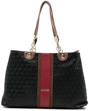 Liu Jo Medium Logo-Embossed Tote Bag - Black