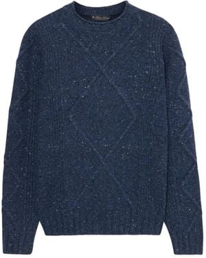 Brooks Brothers Geometrical-Shape Detailed Crew-Neck Jumper - Blue