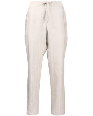 Lorena Antoniazzi Striped Slim-Cut Trousers - Natural