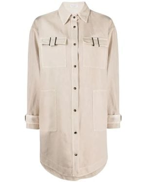 Brunello Cucinelli Patch-Pocket Long-Sleeve Shirt - Natural