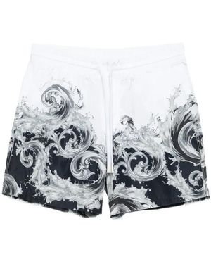 Versace Jeans Couture Baroque-Print Drawstring Shorts - White