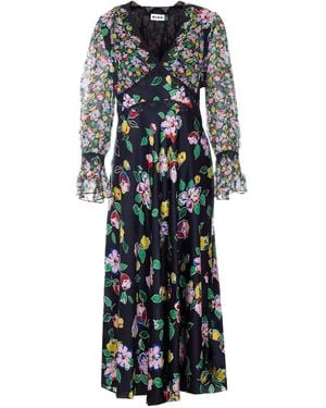 RIXO London Arlena Floral Midi Dress - Gray