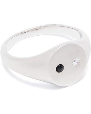 DARKAI Anello Chevalier Placcato Oro Bianco 18Kt