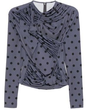 ROKH Oberteil mit Polka Dots - Blau