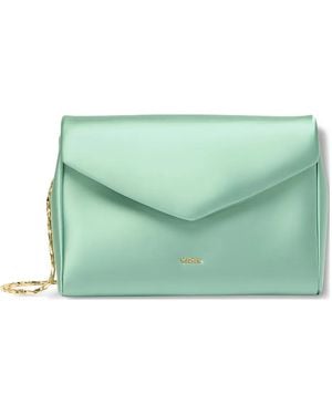 Max Mara Satin Envelope Shoulder Bag - Green