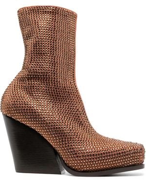 Stella McCartney Crystal Cowboy Ankle Boots - Brown