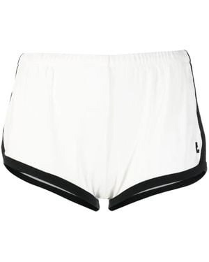 Courreges Contrasting-Trim Logo Shorts - Black