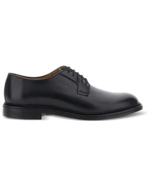 Berwick Shoes Leather Lace-Up Shoes - Black