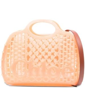 Chloé Borsa Tote Cage - Arancione