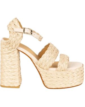 Castañer Fresa Braided Heeled Sandals - Natural