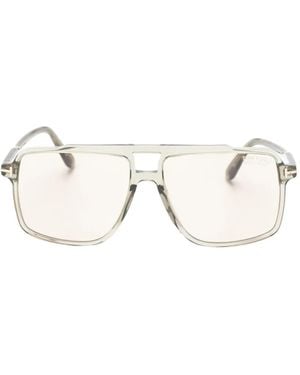 Tom Ford Kemp Sonnenbrille Mit Eckigem Gestell - Natur