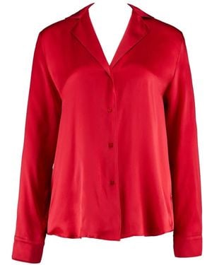 Aubade Toi Mon Amour Silk Pyjama Top - Red