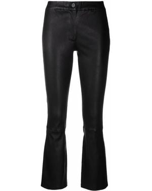 Arma Flared Leather Trousers - Black