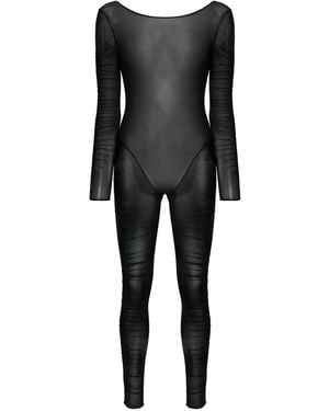Maison Close Nuit Fauve Naked-Back Long-Sleeves Jumpsuit - Black