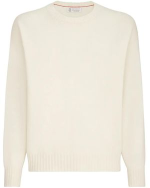 Brunello Cucinelli Klassischer Kaschmirpullover - Weiß