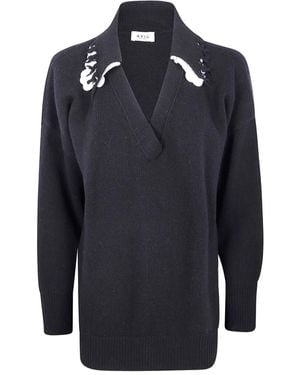 Aviu Maglione Con Frange - Blu