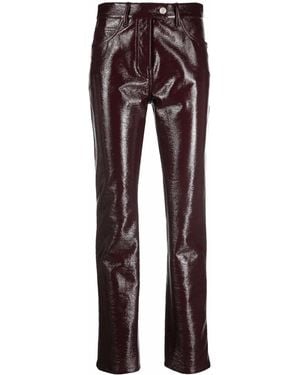 Courreges Five-Pocket Vinyl Straight Trousers - Red