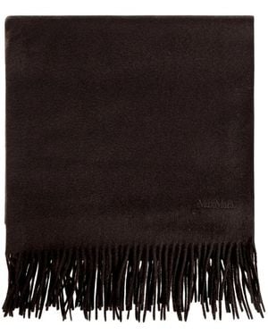 Max Mara Cashmere Stole With Logo - Black