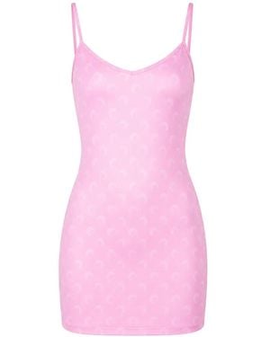 Marine Serre Moon-Print Jersey Dress - Pink