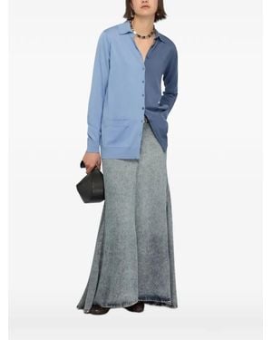 Semicouture Colour-Block Cardigan - Blue