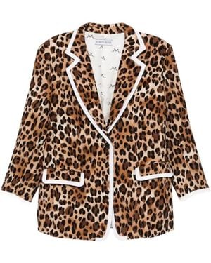 ROWEN ROSE Leopard Print Jacket - Brown