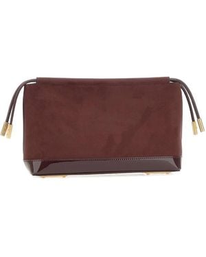 Elisabetta Franchi Drawstring Patent-trim Clutch - パープル