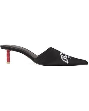 Gcds Logo-Embroidered Mules - White