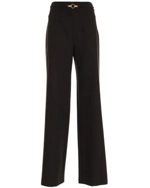 Just Cavalli Tone Hardware Wide-Leg Trousers - Black