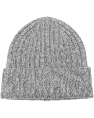 MC2 Saint Barth Wengen Cashmere Ribbed Hat - Gray
