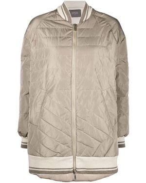 Lorena Antoniazzi Quilted Bomber Jacket - Natural