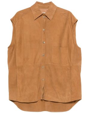 Erika Cavallini Semi Couture Chest Pocket Button Down Waistcoat - Brown