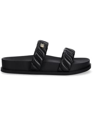 ARMANI EXCHANGE Quilted Double-Strap Slides - Black