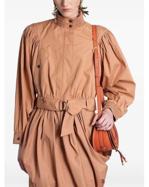 Chloé Belted Puff-Sleeve Jacket - Braun