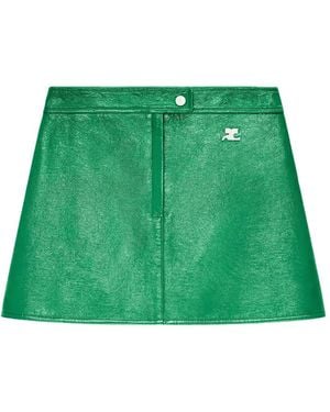 Courreges Minifalda Con Efecto De Vinilo - Verde