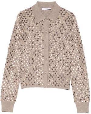 Max Mara Sequinned Wool Cardigan - Natural