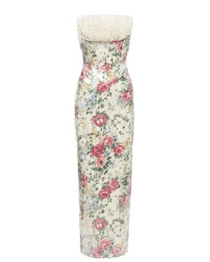 Nissa Sequin-Embellished Ruffled Midi Dress - White