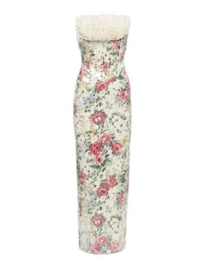 Nissa Sequin-Embellished Ruffled Midi Dress - White