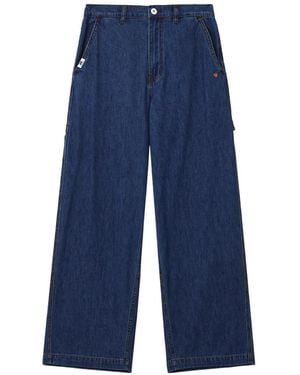 Chocoolate Logo-Print Wide-Leg Jeans - Blue